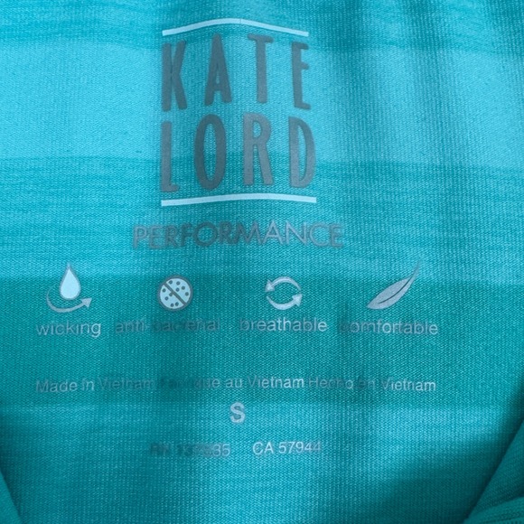 Kate Lord Performance Striped Quarter Zip Pullover Athletic Aqua Blue Size S - Picture 3 of 8